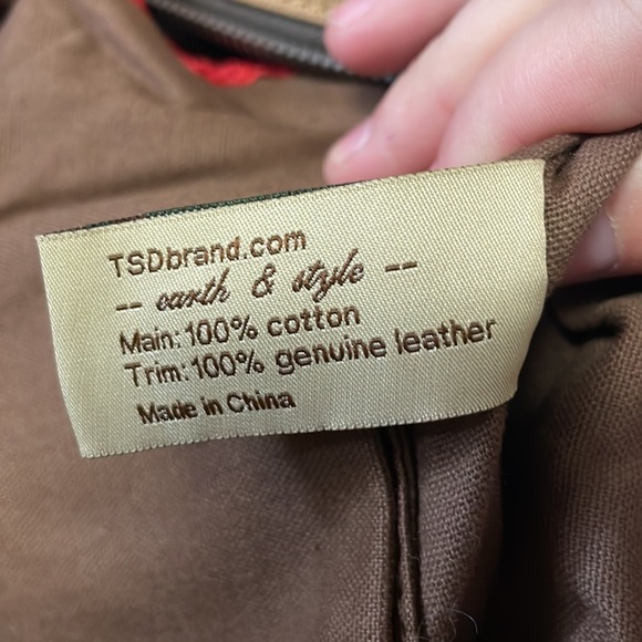 TSD Hidden Woods Canvas and Leather Brown Tote Bag new with out tags - Picture 7 of 12